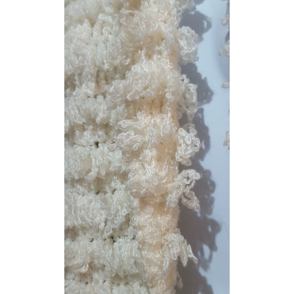 Vintage 80s Clovis Ruffin Shag Cardigan Sweater Coat Womens Medium Open Long - Picture 11 of 13